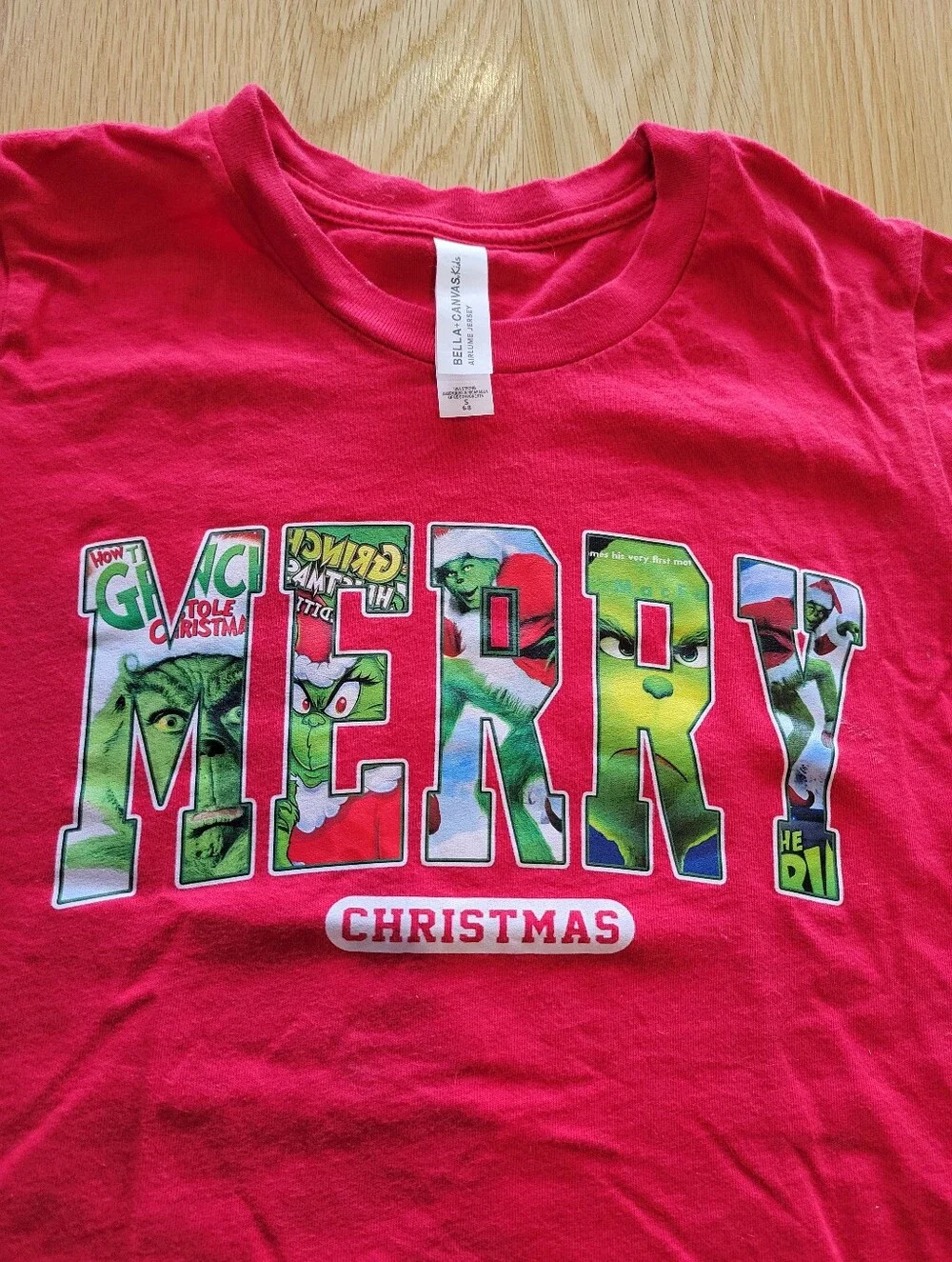 Kids Red 'MERRY' Grinch Graphic Tee